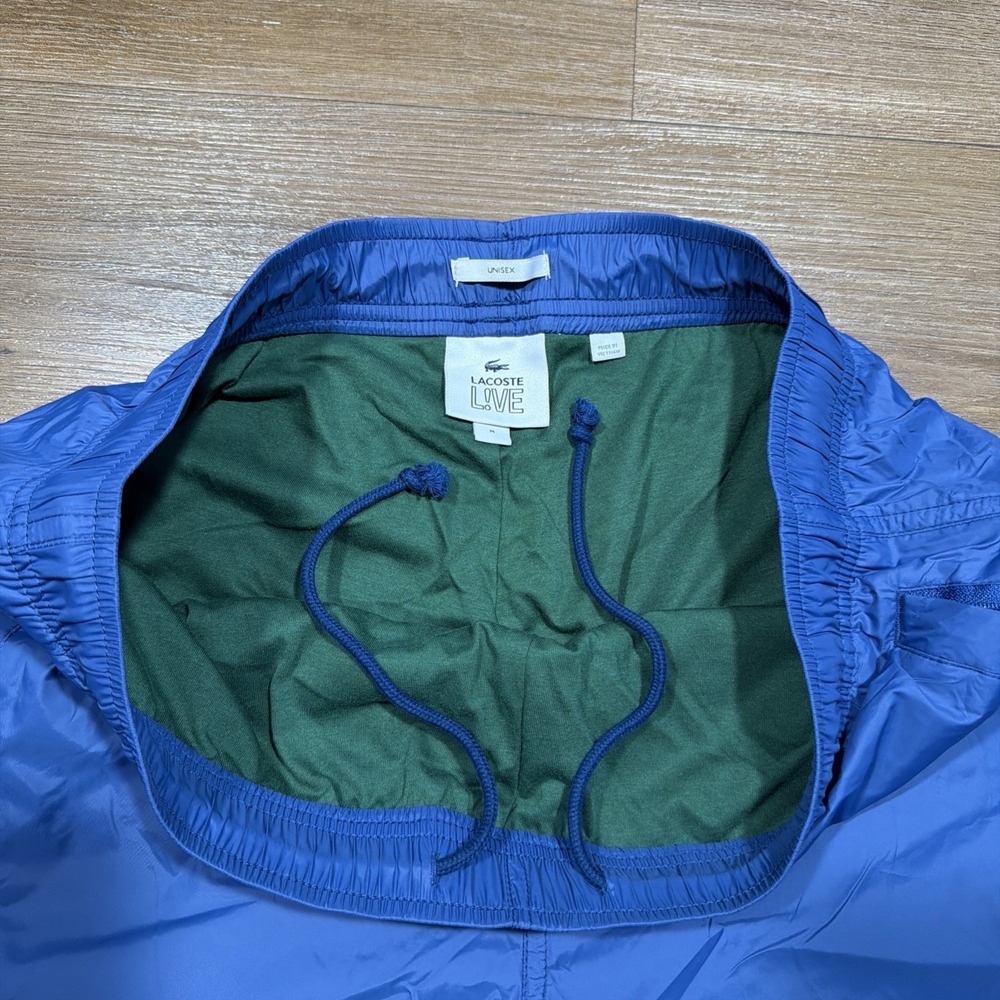 Lacoste LIVE MEDIUM Lined Windbreaker Pants Green Blue Color Block Track Jogger - Picture 6 of 13